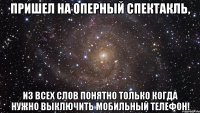 пришел на оперный спектакль, из всех слов понятно только когда нужно выключить мобильный телефон!