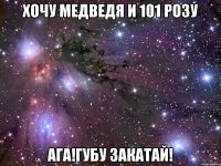 хочу медведя и 101 розу ага!губу закатай!