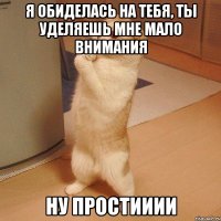 я обиделась на тебя, ты уделяешь мне мало внимания ну простииии