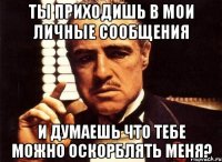 ты приходишь в мои личные сообщения и думаешь что тебе можно оскорблять меня?