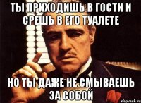 ты приходишь в гости и срешь в его туалете но ты даже не смываешь за собой