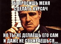 ты просишь меня сделать курсач но ты не делаешь его сам и даже не собираешься....