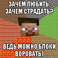 зачем любить, зачем страдать? ведь можно блоки воровать)