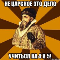 не царское это дело учиться на 4 и 5!