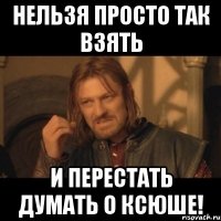 нельзя просто так взять и перестать думать о ксюше!