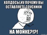 холдосы,ну почему вы оставляете соусники на мойке?!?!