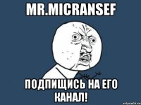 mr.micransef подпищись на его канал!