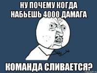 ну почему когда набьешь 4000 дамага команда сливается?