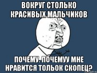 вокруг столько красивых мальчиков почему. почемуу мне нравится тольок скопец?