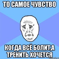 то самое чувство когда всё болит,а тренить хочется