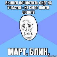 вышел почистить снег на участке - не смог найти лопату март, блин.