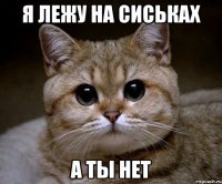 я лежу на сиськах а ты нет