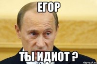 егор ты идиот ?