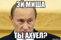 эй миша ты ахуел?