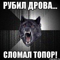 рубил дрова... сломал топор!