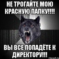 не трогайте мою красную папку!!! вы все попадёте к директору!!!