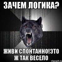 зачем логика? живи спонтанно!это ж так весело