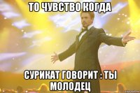 то чувство когда сурикат говорит : ты молодец