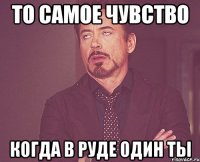 то самое чувство когда в руде один ты