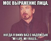 мое выражение лица, когда я вижу ваз с надписью "my life, my rules..."