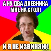 а ну два дневника мне на стол! и я не извиняю!