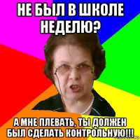 не был в школе неделю? а мне плевать, ты должен был сделать контрольную!!!