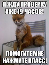 я жду проверку уже 19 часов! помогите мне нажмите класс!