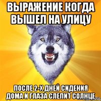 выражение когда вышел на улицу после 2-х дней сидения дома и глаза слепит солнце