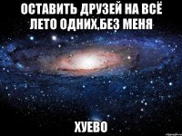 оставить друзей на всё лето одних,без меня хуево