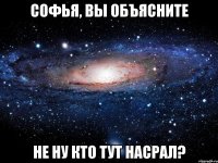 софья, вы объясните не ну кто тут насрал?