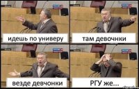 идешь по универу там девочнки везде девчонки РГУ же...