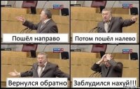 Пошёл направо Потом пошёл налево Вернулся обратно Заблудился нахуй!!!