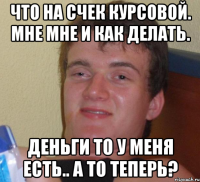 что на счек курсовой. мне мне и как делать. деньги то у меня есть.. а то теперь?