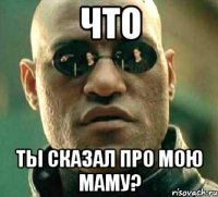 что ты сказал про мою маму?