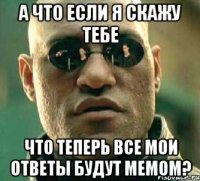 а что если я скажу тебе что теперь все мои ответы будут мемом?