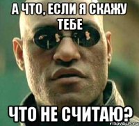 а что, если я скажу тебе что не считаю?