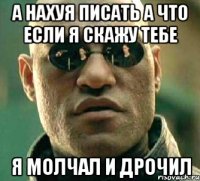 а нахуя писать а что если я скажу тебе я молчал и дрочил