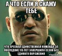 а что если я скажу тебе что арсенал единственная команда за последние 115 лет завершила сезон без единого поражения