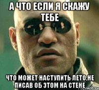 а что если я скажу тебе что может наступить лето,не писав об этом на стене