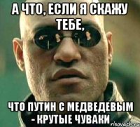 а что, если я скажу тебе, что путин с медведевым - крутые чуваки