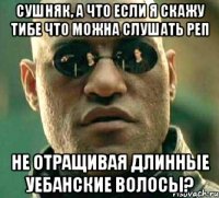 сушняк, а что если я скажу тибе что можна слушать реп не отращивая длинные уебанские волосы?