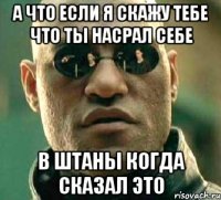 а что если я скажу тебе что ты насрал себе в штаны когда сказал это