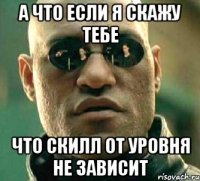 а что если я скажу тебе что скилл от уровня не зависит