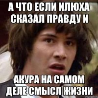 а что если илюха сказал правду и акура на самом деле смысл жизни