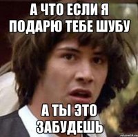 а что если я подарю тебе шубу а ты это забудешь