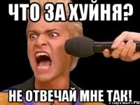 что за хуйня? не отвечай мне так!