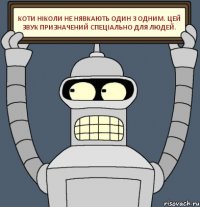 Коти ніколи не нявкають один з одним. Цей звук призначений спеціально для людей.