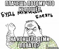 плачешь потому что не пошёл на концерт деми ловато?