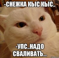 -снежка кыс кыс.. -упс..надо сваливать...