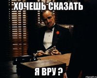 хочешь сказать я вру ?